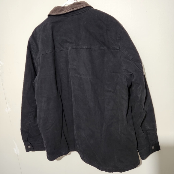 Levis Plaid Lined Canvas Chore Jacket Size XL 100% Cotton Black Full Zip  A3 - Picture 4 of 14